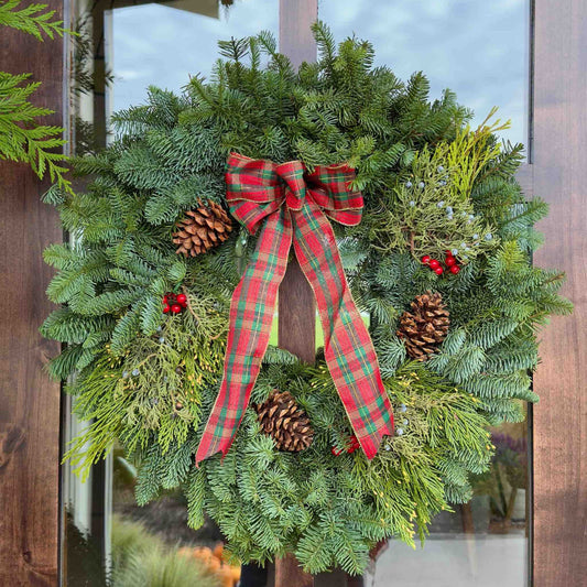 Mixed Greens Holiday Wreath